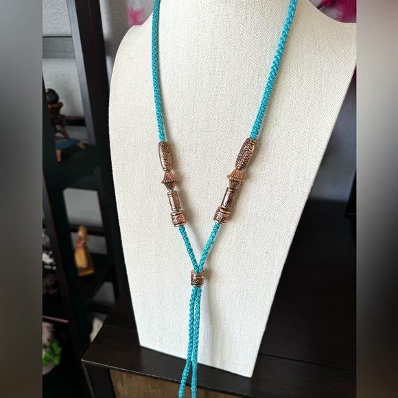 Vintage Cord Bolo Tie Necklace - Picture 6 of 7